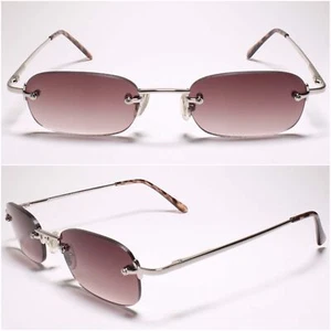 Rechteckige getönte Gläser silber randlos 1,75 Lesebrille - MODELL1416 - Bild 1 von 5