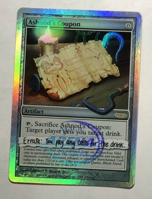 MTG- Ashnod's Coupon x1 - Unhinged Promo FOIL 14 Near Mint Fast Shipping - Image 1 of 2