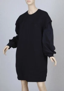 NEW TWINSET MILANO BLUE ULTRA SOFT SWEATSHIRT LOGO DRESS LARGE - Picture 1 of 5