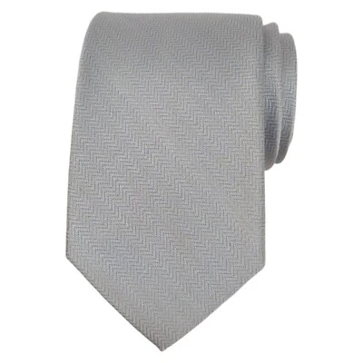 Corbata de vestido de diseñador clásico 3,15 tejido liso plateado ALARA para hombre $80 Foto 1 de 4