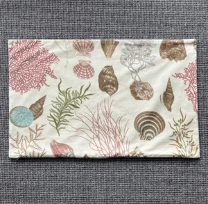POTTERY BARN Pillow Cover Seashells Beach Coral 16'' x 26'' Cotton Linen Blend - Picture 1 of 6