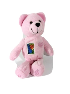 USPS Briefmarke rosa Teddybär Plüsch Brustkrebs Bewusstsein bestickt 2002 - Bild 1 von 6