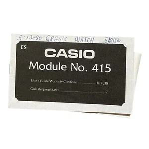 Casio Module 415 Watch Users Guide Instruction Manual Vintage 80's 1980's - Picture 1 of 1
