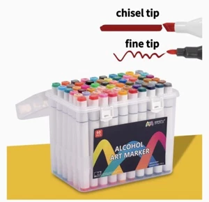 60 Colors Artist Markers, Fine & Chisel Dual Tips, Permanent Alcohol Art Marker - Picture 1 of 5
