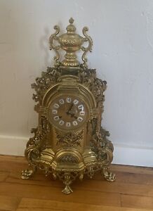 Imperial Italian Franz Hermle Italian German Brass Mantle Clock Read
