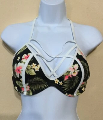 NWT Victorias Secret PINK Swim Triangle Strappy Small Push Up Bikini Top N5575 - Image 1 of 4