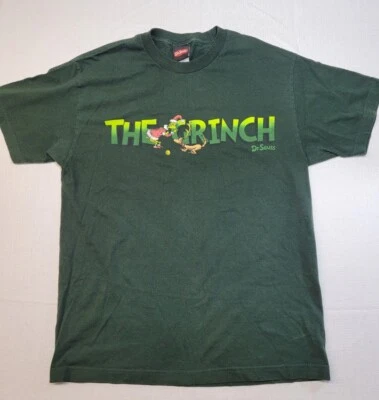 复古 2001 年 Y2K Dr Seuss How The Grinch Stole 圣诞大号 T 恤罕见印花 — 第 1/4 张图片