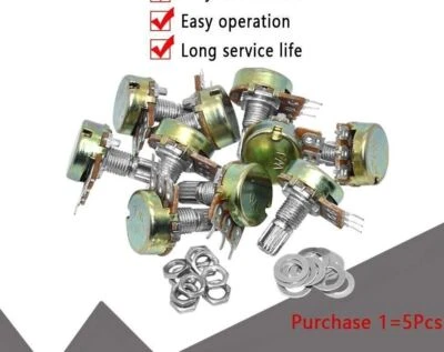 Linear Potentiometer Shaft with Nut Washers 3pin WH148 B1K to B1M 15mm 10Pcs Lot - Image 1 of 4