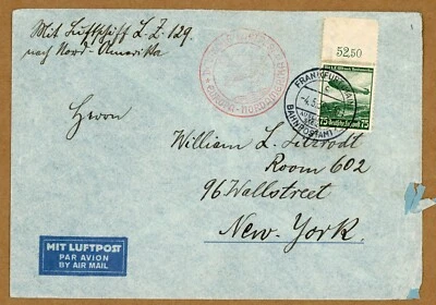 Luftpost LZ129 Hindenburg nach Nord-Amerika, New York - Bild 1 von 2