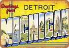 Metal Sign - Greetings from Detroit Michigan -- Vintage Look
