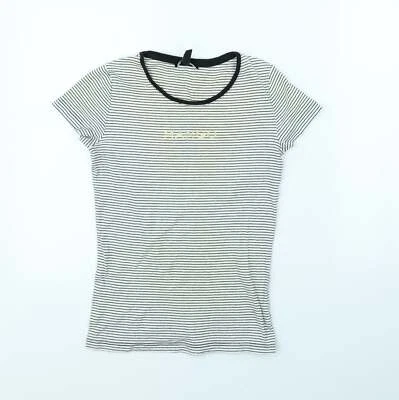 Mango Womens White Cotton Blend T-Shirt Size M - Image 1 of 4