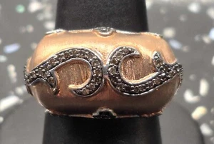 Feinster Michael Drechsler Silber & Pfirsich Gold natürliche DIAMANTEN Serpentin RING - Bild 1 von 8