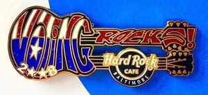2008 HARD ROCK CAFE BALTIMORE VOTING ROCKS GUITAR LE PIN - Picture 1 of 1