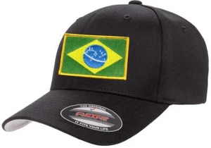 Brazil Country Flag Flexfit 6277 Athletic Baseball Fitted Hat Cap - Picture 1 of 26