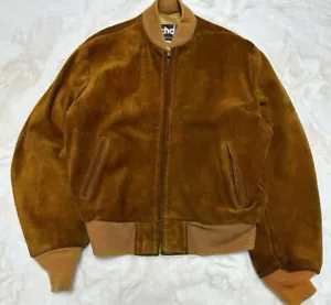 Chaqueta Bomber Schott Años 80 Gamuza Cuero Estilo MA-1 De Colección EE. UU. - Imagen 1 de 6