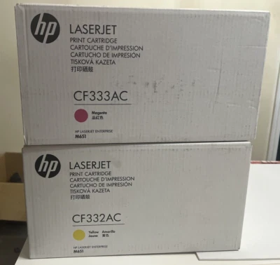 Nuevo juego de 2 cartuchos de impresión de tóner HP 654A YM CF332AC CF333AC originales Foto 1 de 4