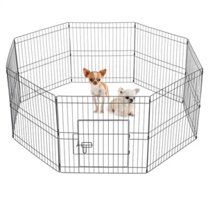 Recinto per Cani Recinzione Animali Gatti Cuccioli Rete in Metallo 8 pz 61x61cm - Foto 1 di 9