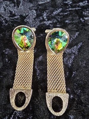 Correa de reloj vintage de malla envolvente en tono cristal y oro gemelos SWANK vintage Foto 1 de 4