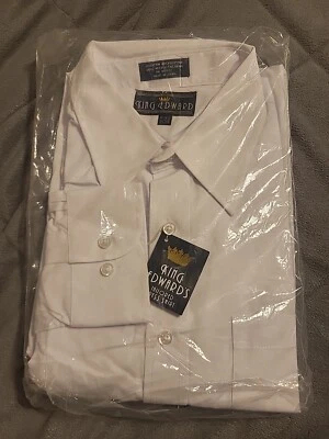Camisa de Vestir Uniforme Rey Eduardo Cuello Talla 16/16 1/2, 32/33 Manga Larga WH Nueva Foto 1 de 4