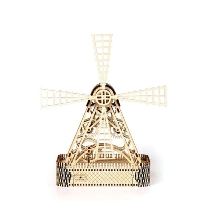 Hágalo usted mismo Molino de viento 3D Rompecabezas de madera Kits de modelos mecánicos Montaje Navidad para niños Foto 1 de 4