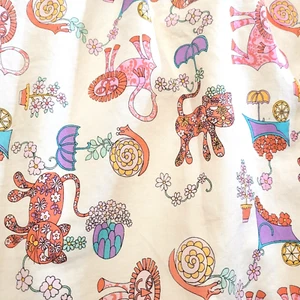 🦁 Vintage 1970s Handmade Children's Curtain Valance – Colorful Animals & Floral - Picture 1 of 15