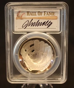 2014 Silver One Dollar PCGS PR70 Baseball Hall of Fame John Smoltz HAND SIGNED - Picture 1 of 13