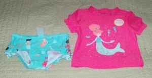 Baby Girl Carters Just One You 2 Pc Mermaids Theme UPF 50+Swim Wear 6 Mo NEW wT - Picture 1 of 7