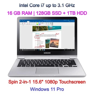 Samsung Notebook 7 Spin 2-in-1 TouchScreen Laptop Intel Core i7 16GB 128GB SSD - Image 1 of 4