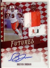 brevin jordan rookie draft auto jersey patch miami hurricanes canes college 2C #