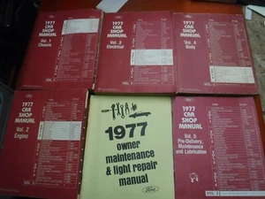 1977 FORD MUSTANG RANCHERO MERCURY MONTEGO LINCOLN MARK V SERVICE MANUAL SHOP - Imagen 1 de 23