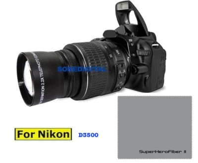  XIT Photo® SPORTS TELEPHOTO ZOOM HD 2.2X OPTIC LENS FOR NIKON D3500 55MM THREAD - Image 1 of 4