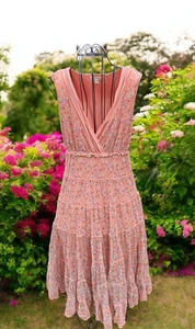 Max Studio Dress, Size M, Peach/Pink Coral Floral Print, Spring, Summer, Light - Picture 1 of 11