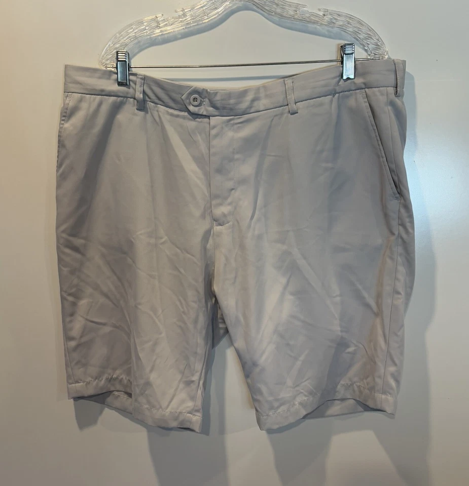 Bermudas Bugatchi para hombre gris frente plano 10” pantalones cortos talla 42 (1612) Foto 1 de 4