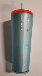 Starbucks Summer Back To School Soft Touch Icy Blue Emoji Cup Venti Tumbler 2022 - Picture 1 of 5