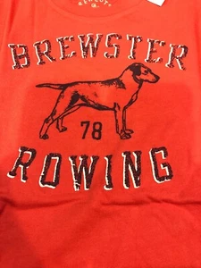 NWT J Crew Crewcuts Boys Red LS T-shirt XLG 8-9 Brewster Rowing Dog Reg $35 - Picture 1 of 8