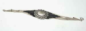 Vintage Flüssigsilber Onyx Navajo Armband 7,25" Sterlingsilber - Bild 1 von 9