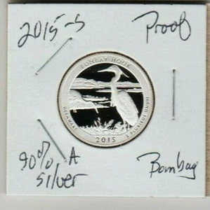 2015 S PROOF Bombay Hook 90% Silver ATB QUARTER LO MINTAG Big Beak Delaware ST - Picture 1 of 3