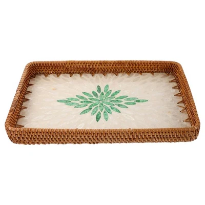 Storage Basket: Tray Rectangular For Bathroom Living Room - Decorative Serving - Image 1 of 4