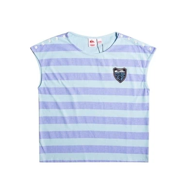 Camiseta Quiksilver X Stranger Things Estampada Rayas Botón Lenora - Talla S NUEVA Foto 1 de 4