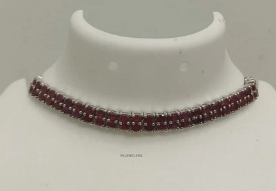 925 Plata de Ley Natural Multi Rubí Piedras Preciosas Hecho a Mano Pulsera... - Imagen 1 de 4