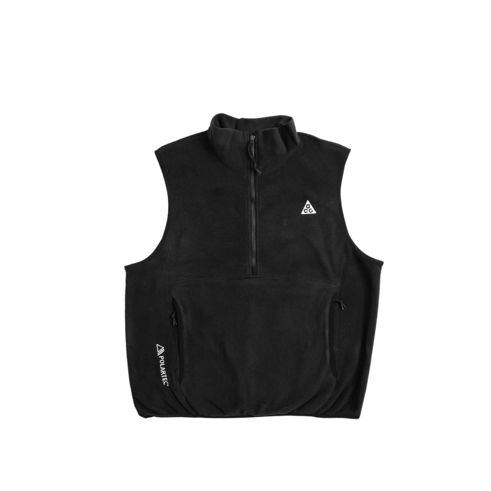 Nike ACG Polartec Wolf Tree 1/2 Zip Vest Black HJ2468-010 Men’s Size Large