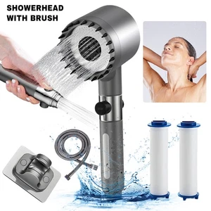 Gefilterter Duschkopf mit Handbrause, Hochdruckbrausekopf 4 Strahlstufen, - Bild 1 von 14