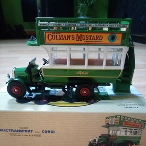 Corgi 96992 Thornycroft Bus Colemans Mustard Norfolk #12 - Picture 1 of 10
