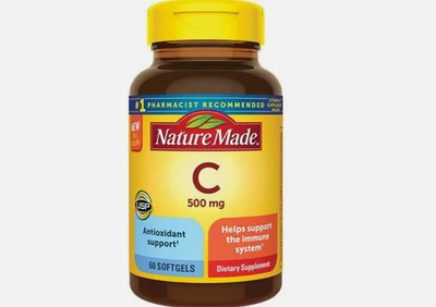 Vitamina C 500 mg 60 cápsulas feita na natureza - Imagem 1 de 2