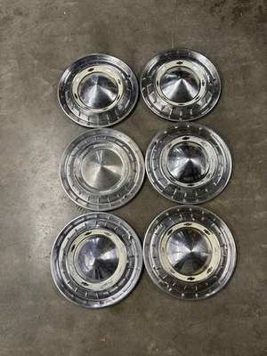 Factory 1955 Chevy Bel Air Nomad dog dish hubcaps wheel covers Lot of 6 - Image 1 of 4