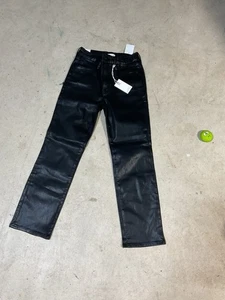 Good American Womens Good Legs Coated Straight Jeans In Black Size 8/29 - Picture 1 of 21