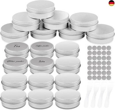 MARKE FIRSCHOIE Firschoie 20 Stück Aluminium Leer Döschen, Tiegel 20ml Cremedose Leerdose mit S