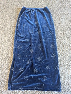 Vtg Y2K No Boundaries Juniors Whimsigoth Crushed Velvet Maxi Skirt Fairy Sz 8/10 - Image 1 of 4