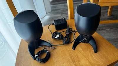 VINTAGE Harman Kardon HK195 2.0 Computer Speakers - Black - RETRO - UNTESTED - Image 1 of 4