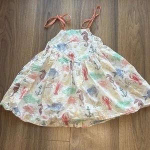 PINK CHICKEN LITTLE GIRLS’ MONROE DRESS Size 4Y 100% Cotton Sea Creatures Print - Picture 1 of 8